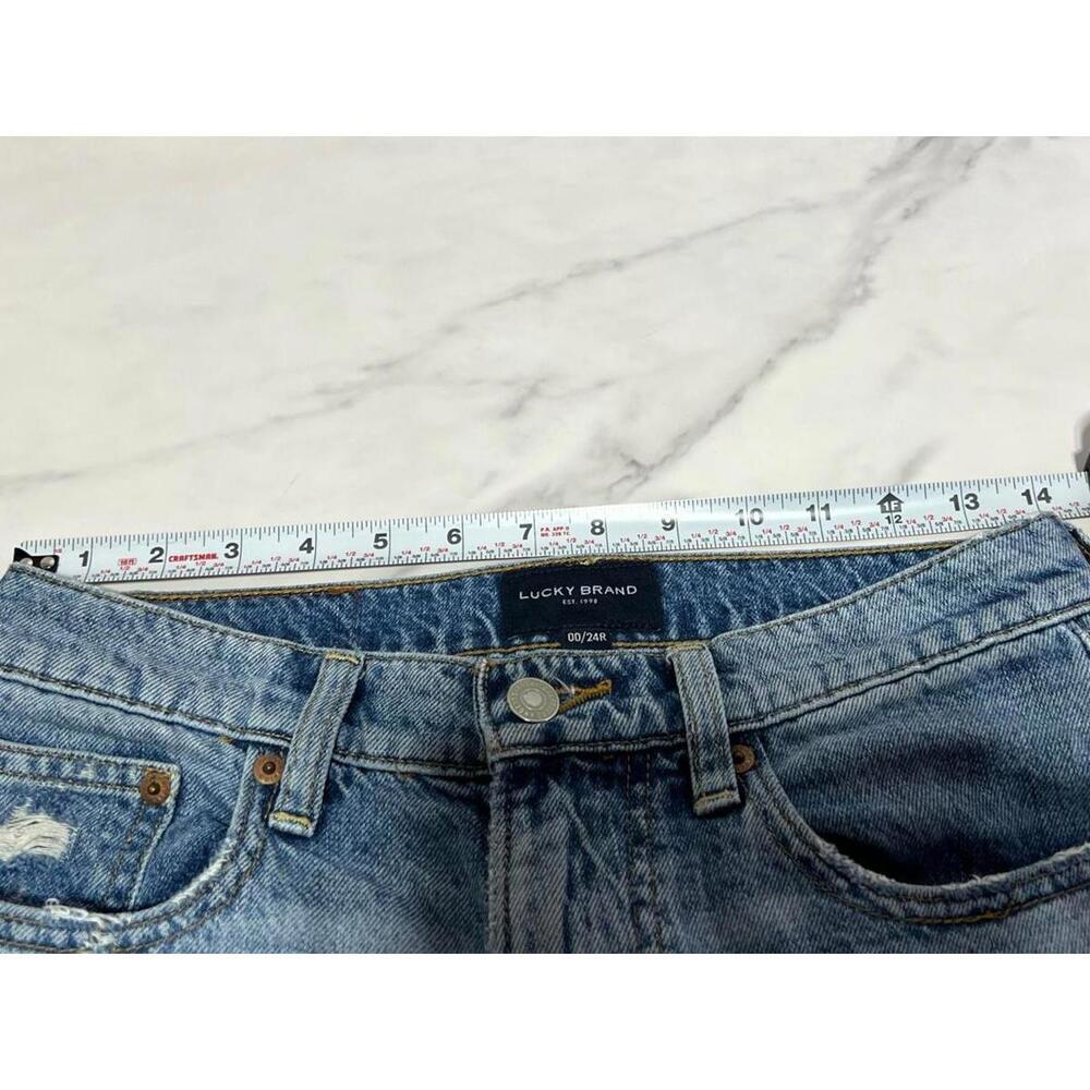 Lucky Brand Mid Rise Boyfriend Flare Distressed Jeans Size 00/24R - Picture 9 of 9